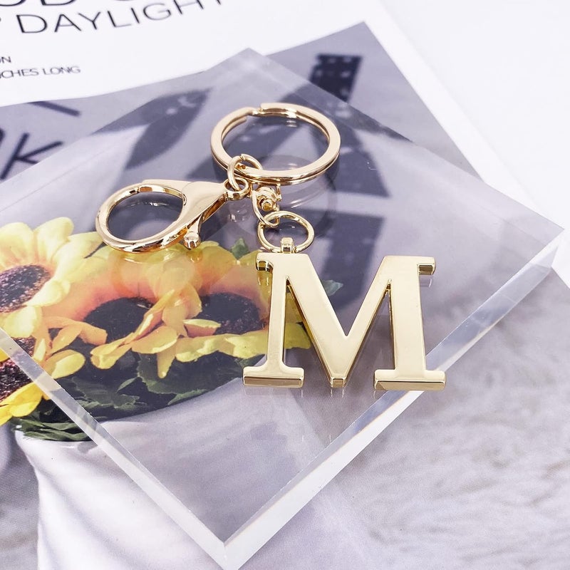 LAXPICOL Gold Letter A-Z Keychain for Women Bag Charms Purse Charms For Handbags Metal Alphabet Initial Letter Keychain - Image 4